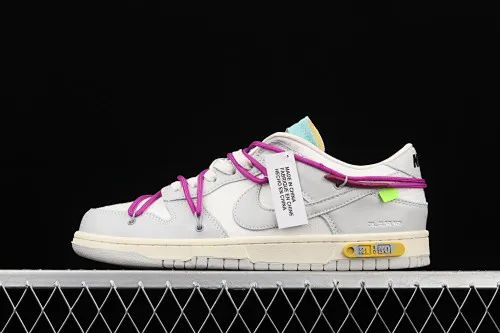 All Categories Nk SB Dunk Series Nk SB Dunk Low Low-top sneakers Cost-effective version OF x Nk Dunk Low "04 of 50" OW White Gray Casual Sports Skateboard Shoes DM1602-100